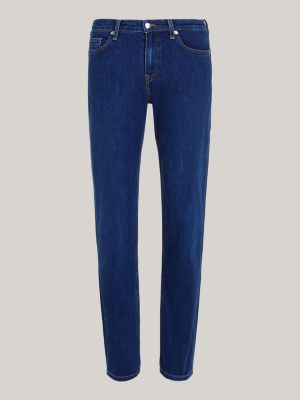 Mid-rise straight jeans