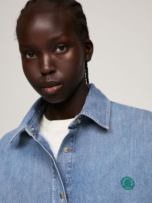 Women's Denim Shirts, Oversized & Button-Down