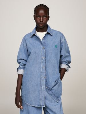 Women's Denim Shirts, Oversized & Button-Down