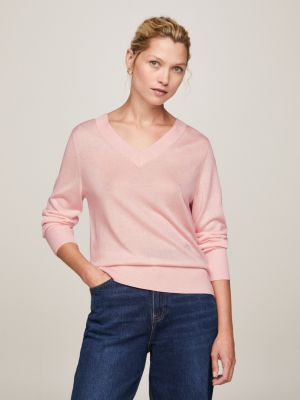 Baby pink tommy hilfiger jumper sale