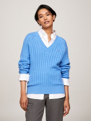 Tommy hilfiger blue sweater on sale women's