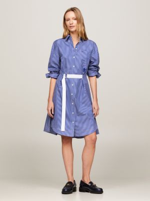 Crest Baseball Stripe Shirt Hilfiger Blue Tommy | | Dress