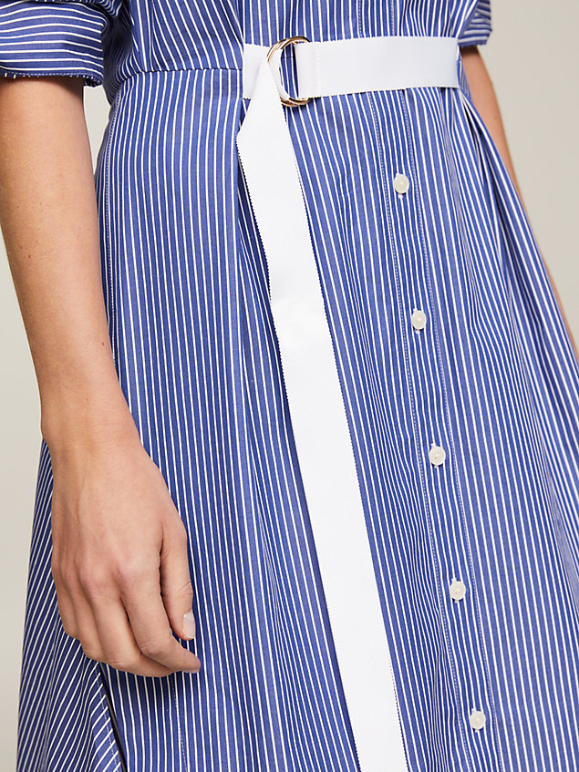 blue crest baseball stripe shirt dress for women tommy hilfiger