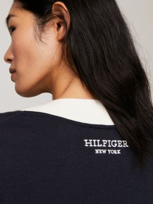 TOMMY HILFIGER - Abito donna in maglia con bandiera intarsiata