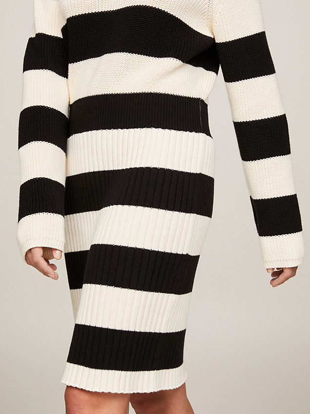 black mock turtleneck cardigan stitch sweater dress for women tommy hilfiger