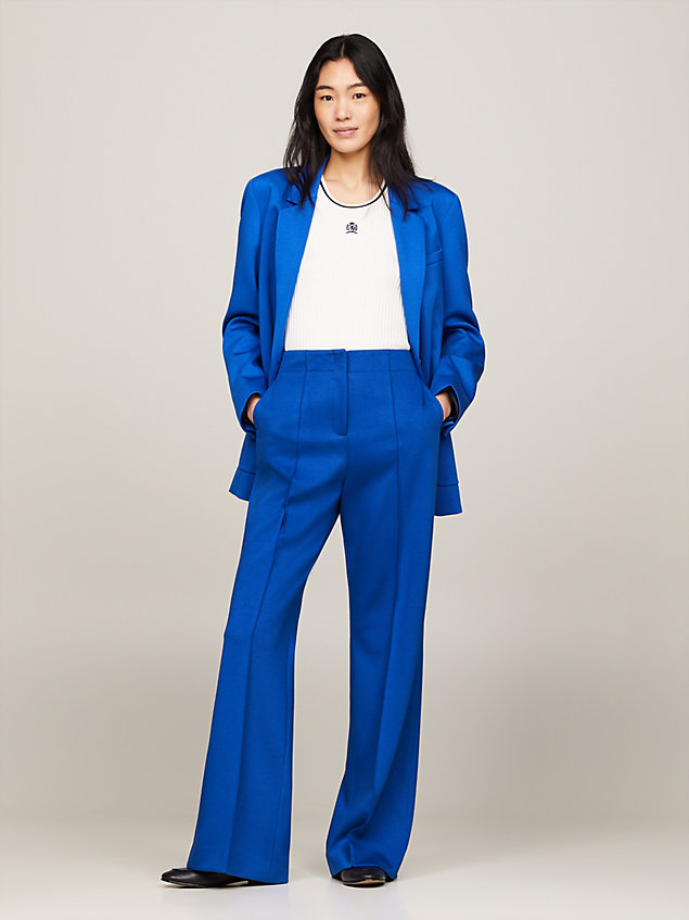 blue crest tailored flared trousers for women tommy hilfiger