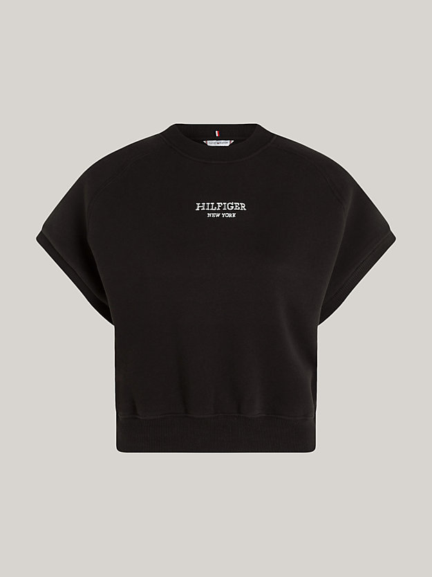 Hilfiger Monotype Sleeveless Sweatshirt | Black | Tommy Hilfiger
