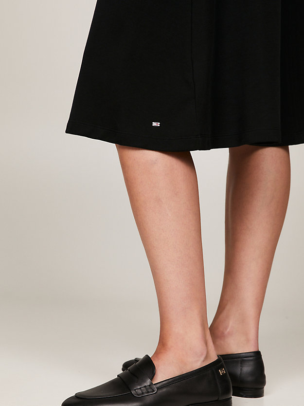 czarny sukienka do kolan z dekoltem w szpic dla kobiety - tommy hilfiger