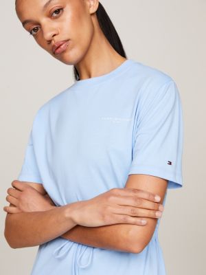 blauw 1985 mini-t-shirtjurk voor dames - tommy hilfiger