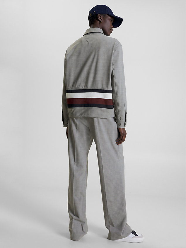 chaqueta amplia estilo entrenador con escudo grey de mujer tommy hilfiger