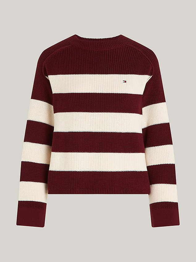 red cardigan stitch relaxed sweatshirt for women tommy hilfiger