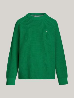 Raglan Sleeve Relaxed Jumper Green Tommy Hilfiger