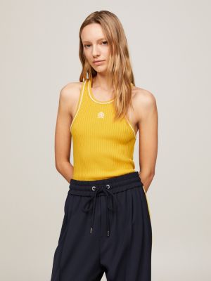 Tommy hilfiger yellow crop on sale top