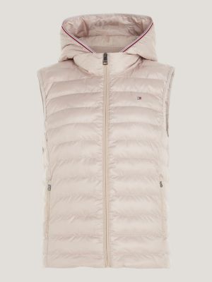 Global Stripe Padded Lightweight Gilet Beige Tommy Hilfiger