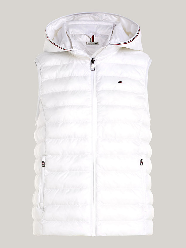 white global stripe lightweight padded vest for women tommy hilfiger