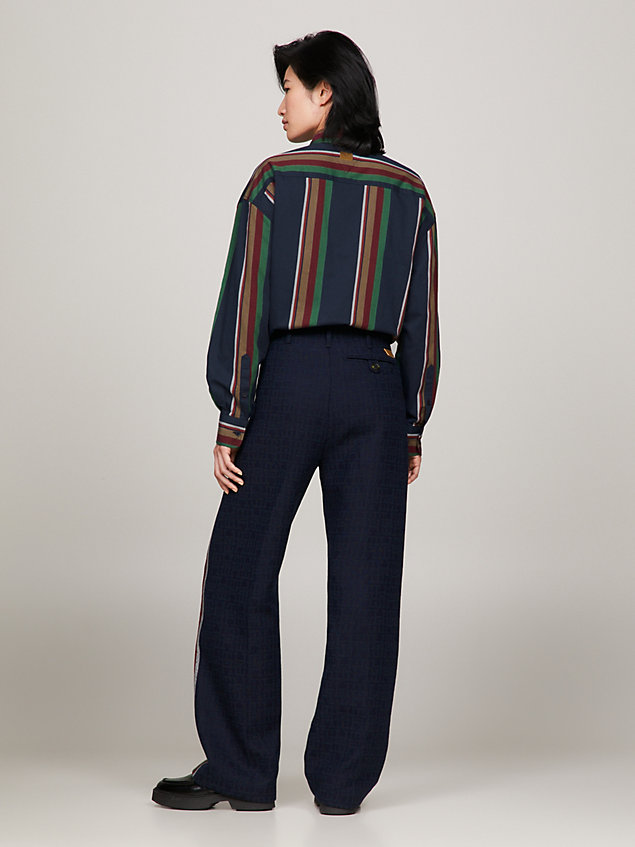 blue tommy x pendleton new york stripe chinos for women tommy hilfiger