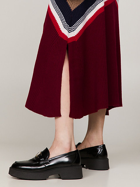 red dzianinowa spódnica tommy × pendleton w paski dla kobiety - tommy hilfiger