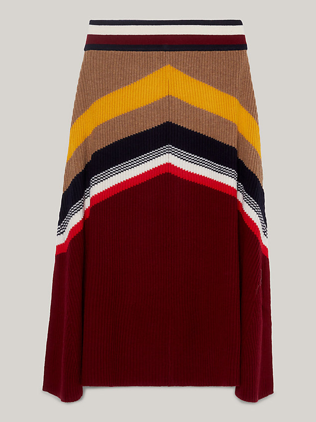 red tommy x pendleton wool valley stripe jumper skirt for women tommy hilfiger