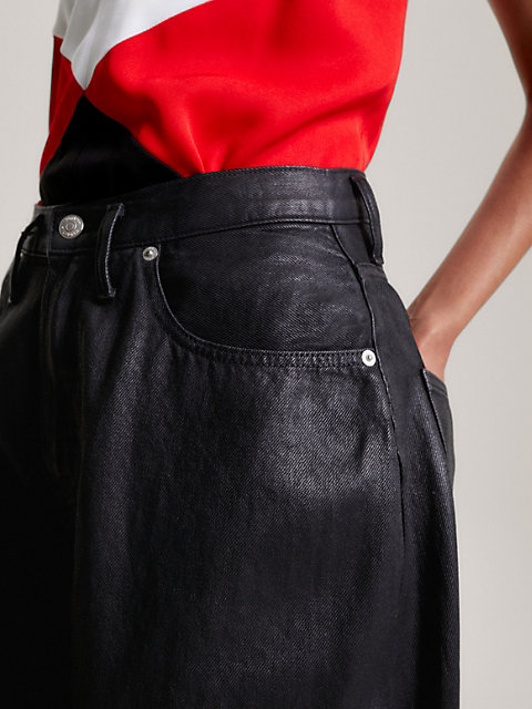 denim luźne czarne jeansy ze średnim stanem dla kobiety - tommy hilfiger