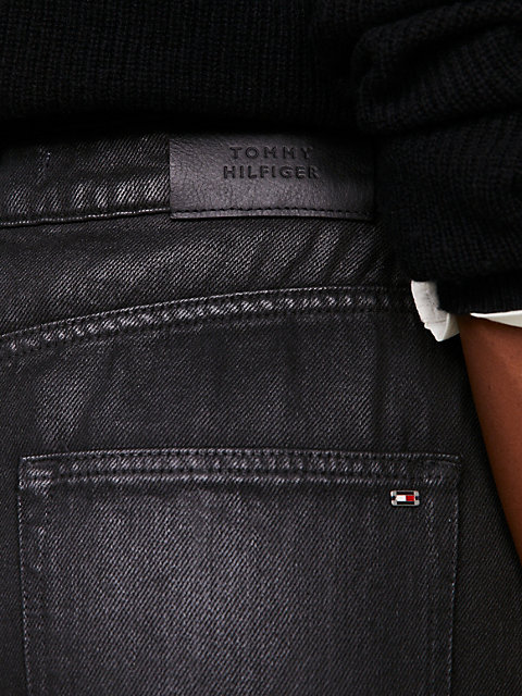 denim jeansowa spódnica midi z powlekanego denimu dla kobiety - tommy hilfiger