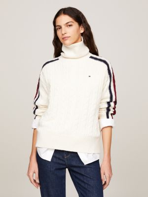 Pull long en maille épais Femme TOMMY HILFIGER à prix dégriffé !