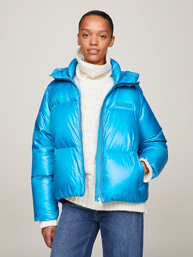 blue new york down relaxed puffer jacket for women tommy hilfiger