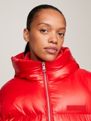 Tommy hilfiger orange puffer on sale jacket