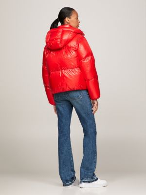 Tommy hilfiger shiny relaxed fit sale puffer jacket