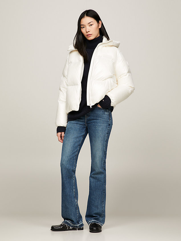 white new york relaxed pufferjack met donsvulling voor dames - tommy hilfiger