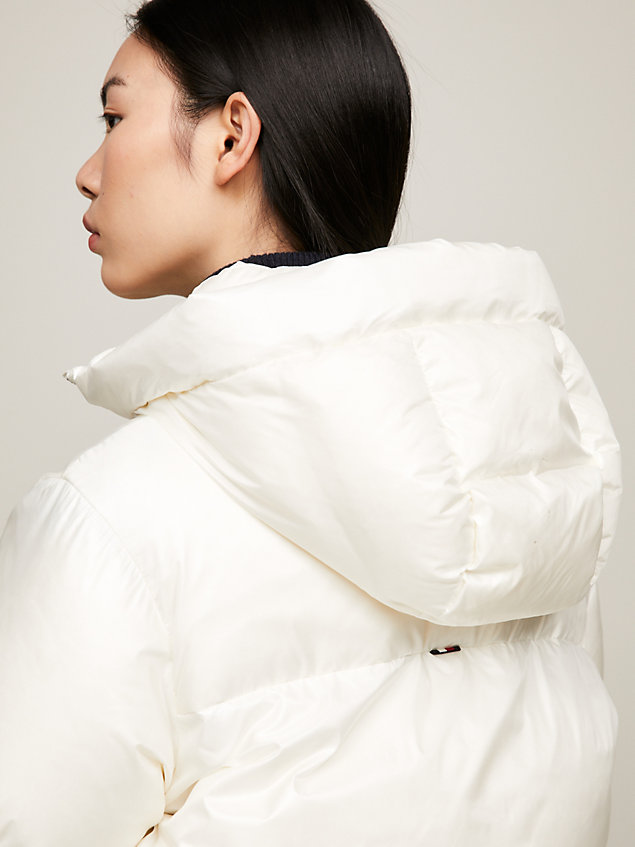 white new york down relaxed puffer jacket for women tommy hilfiger