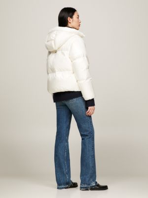 Relaxed Recycled Down New York Puffer Jacket, WHITE