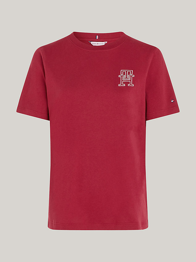 camiseta modern con monograma th red de mujer tommy hilfiger