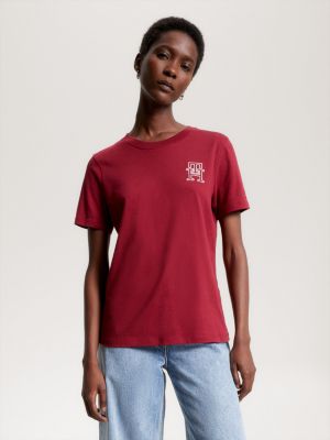 TH Monogram Modern Crew Neck T-Shirt, Red