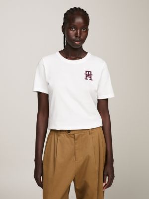 Tommy hilfiger white t shirt clearance womens