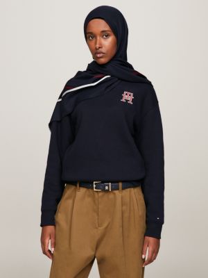 Sweat court zippé avec capuche grand logo coloré Femme TOMMY