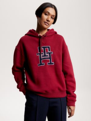 Red tommy hilfiger hoodie hot sale women's