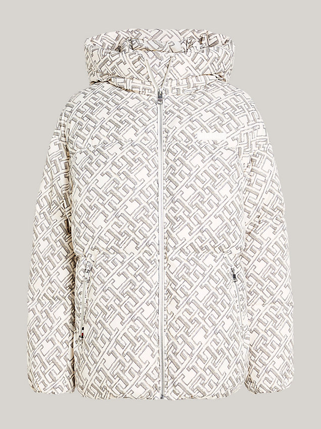 white relaxed recycled down new york puffer jacket for women tommy hilfiger