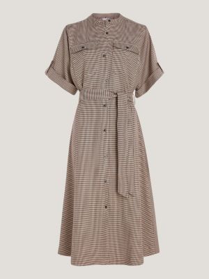 Check midi shirt on sale dress