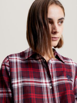 Tommy hilfiger flannel shirt hot sale womens