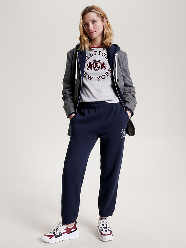 blue th monogram modern joggers for women tommy hilfiger