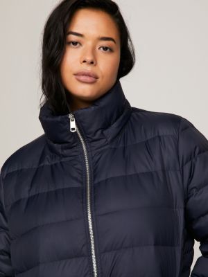 Navy faux fur hooded cheap puffer jacket