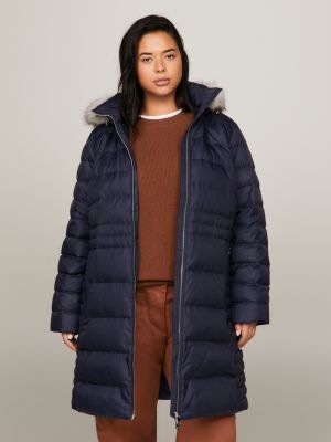 Curve gewatteerde jas met capuchon Blauw Tommy Hilfiger