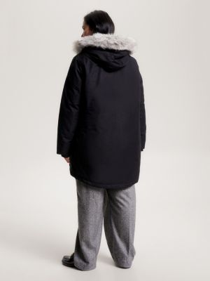 Black parka with white clearance fur