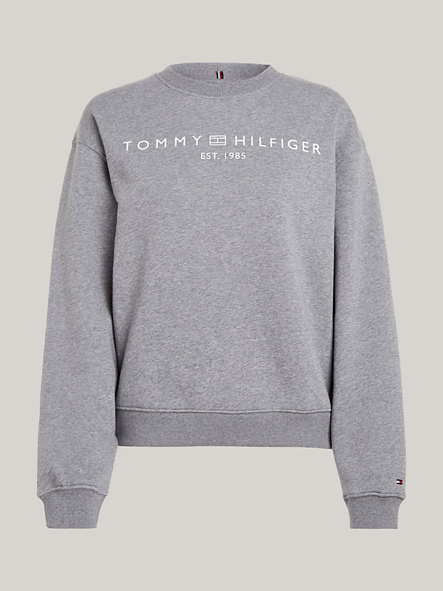 grey curve chest logo sweatshirt for women tommy hilfiger
