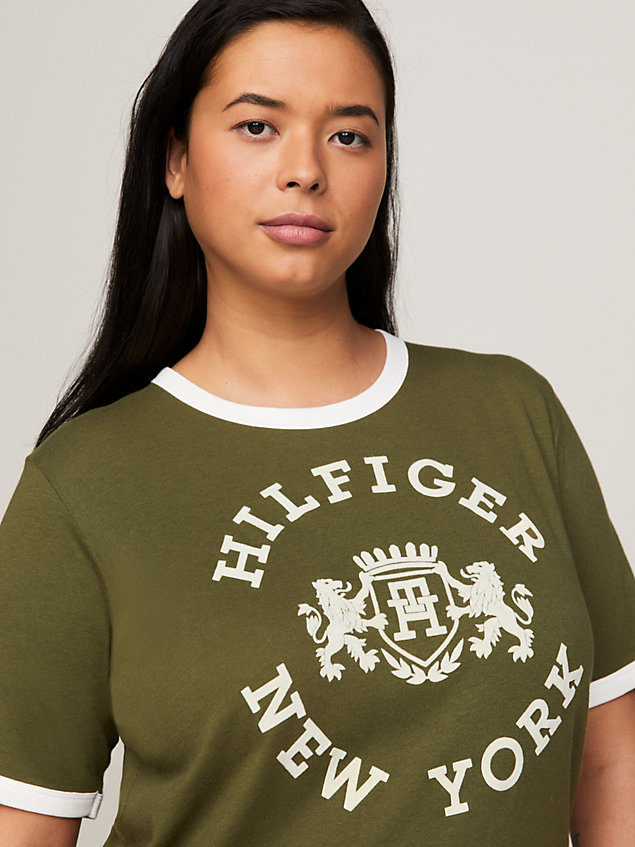 green curve varsity logo t-shirt for women tommy hilfiger