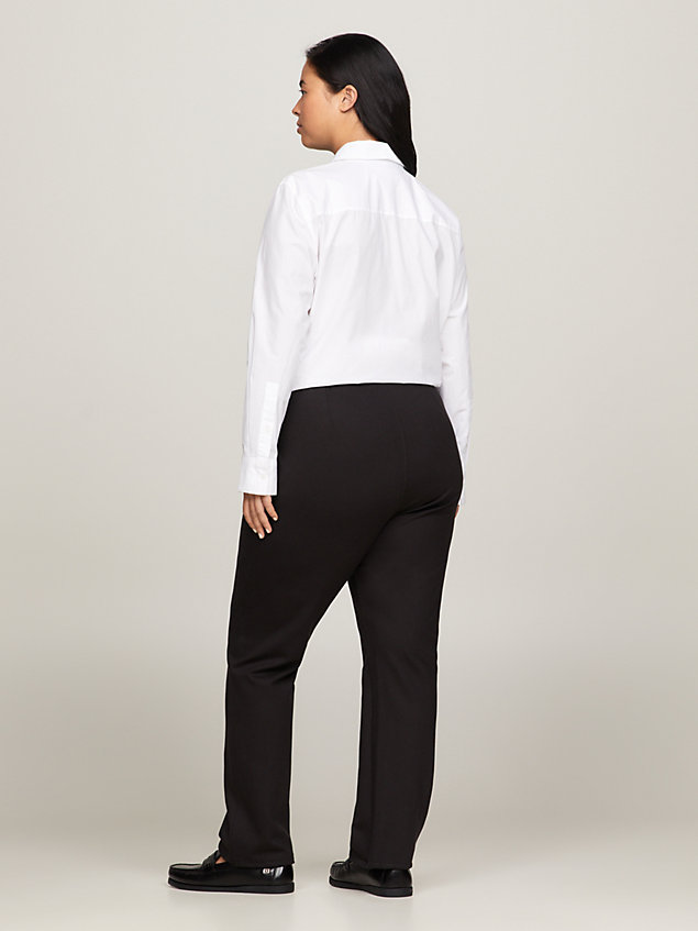 black curve elevated slim fit trousers for women tommy hilfiger