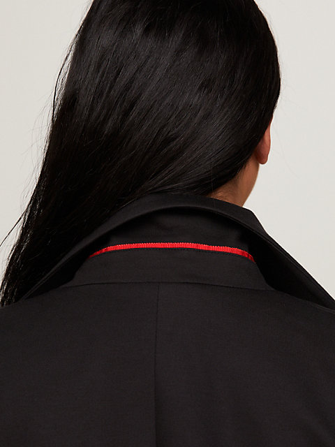 black curve slim fit blazer for women tommy hilfiger