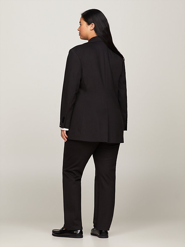 black curve slim fit blazer for women tommy hilfiger