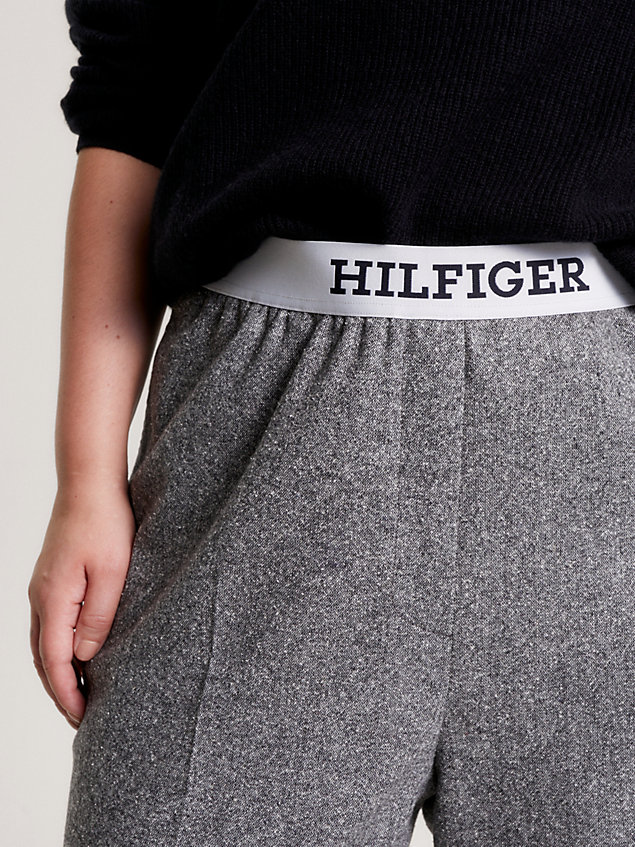 grey spodnie bez zapięcia z kolekcji curve z logo dla kobiety - tommy hilfiger