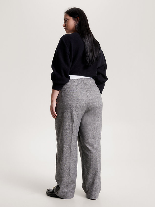 grey curve pull-on logo trousers for women tommy hilfiger